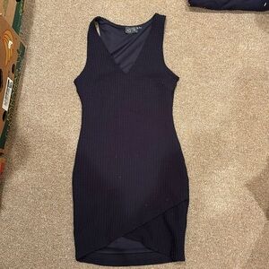ASTR navy waffle dress